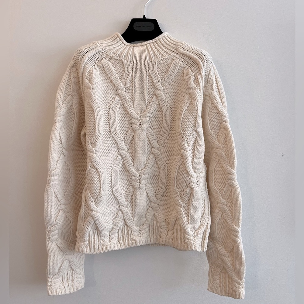Acne Studios Kannick Cable knit Wool Sweater Ecru